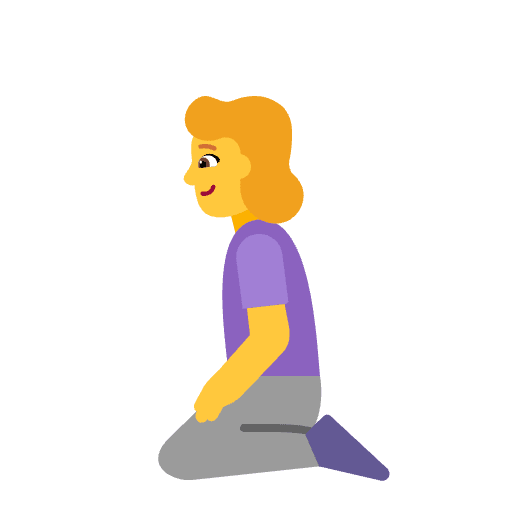 Woman Kneeling Flat Default Emoji from Fluent Emoji Flat Set