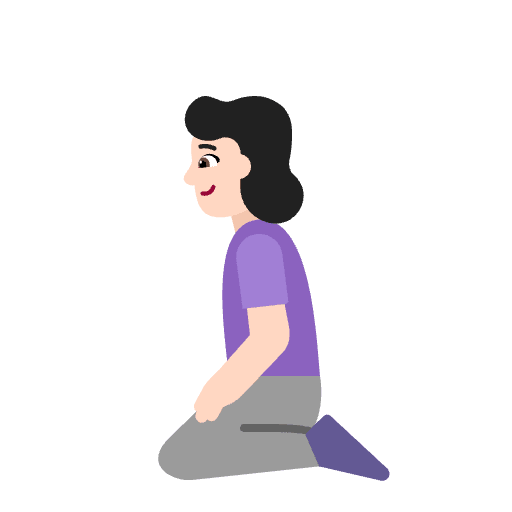 Woman Kneeling Flat Light Emoji from Fluent Emoji Flat Set