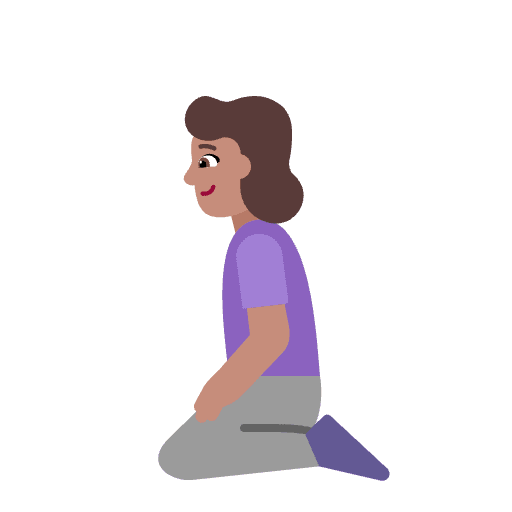 Woman Kneeling Flat Medium Emoji from Fluent Emoji Flat Set