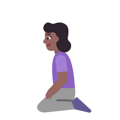 Woman Kneeling Flat Medium Dark Emoji from Fluent Emoji Flat Set