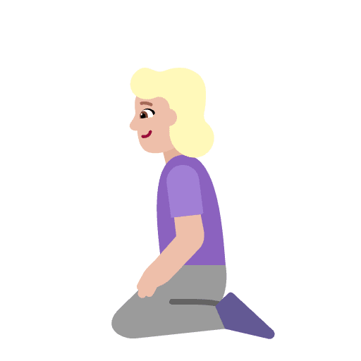 Woman Kneeling Flat Medium Light Emoji from Fluent Emoji Flat Set