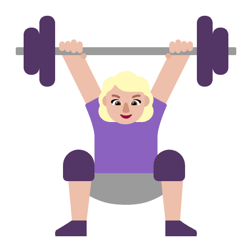 Woman Lifting Weights Flat Medium Light Emoji from Fluent Emoji Flat Set