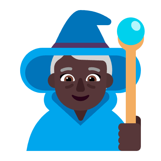 Woman Mage Flat Dark Emoji from Fluent Emoji Flat Set