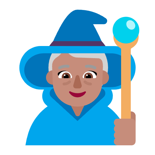Woman Mage Flat Medium Emoji from Fluent Emoji Flat Set