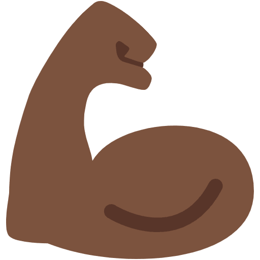 Flexed Biceps Dark Skin Tone Element from Twemoji Emoji Set