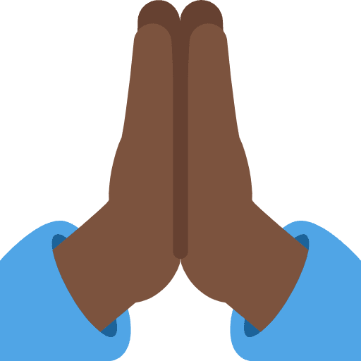 Folded Hands Dark Skin Tone Element from Twemoji Emoji Set