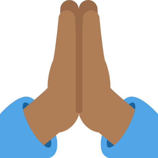 Folded Hands Medium Dark Skin Tone Element from Twemoji Emoji Set