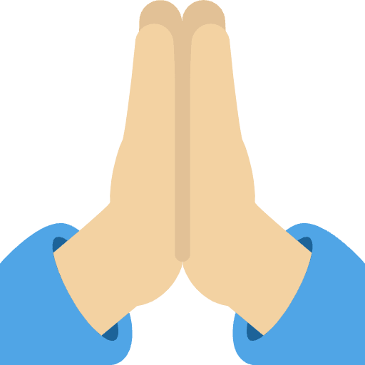 Folded Hands Medium Light Skin Tone Emoji from Twemoji Emoji Set
