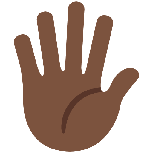 Hand With Fingers Splayed Dark Skin Tone Emoji from Twemoji Set