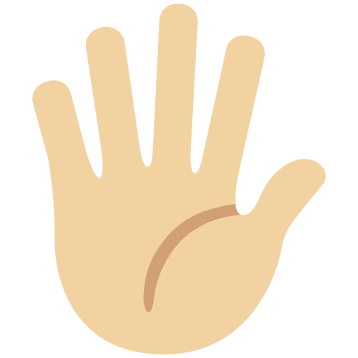 Hand With Fingers Splayed Medium Light Skin Tone Emoji from Twemoji Emoji Set