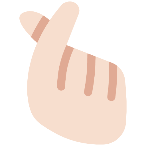 Hand With Index Finger And Thumb Crossed Light Skin Tone Emoji from Twemoji Emoji Set
