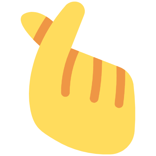 Hand With Index Finger And Thumb Crossed Emoji from Twemoji Emoji Set