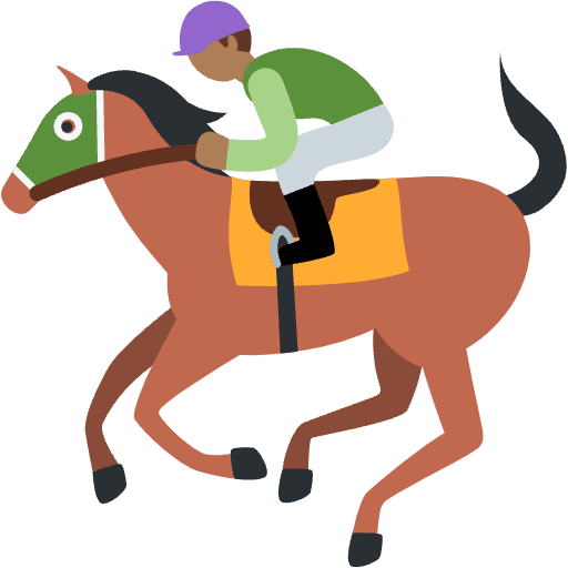 Horse Racing Medium Dark Skin Tone Element from Twemoji Emoji Set