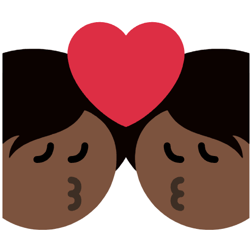 Kiss Dark Skin Tone Emoji from Twemoji Set