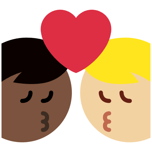 Kiss Man Man Dark Skin Tone Medium Light Skin Tone Emoji from Twemoji Emoji Set