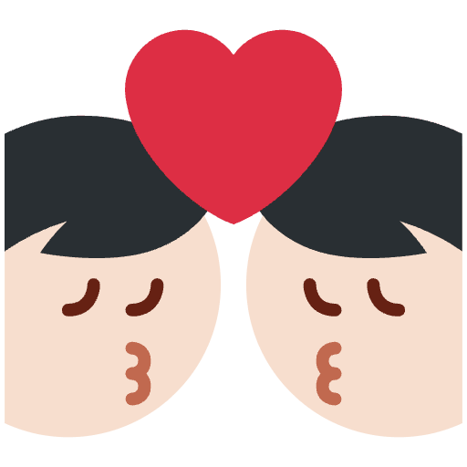 Kiss Man Man Light Skin Tone Element from Twemoji Emoji Set