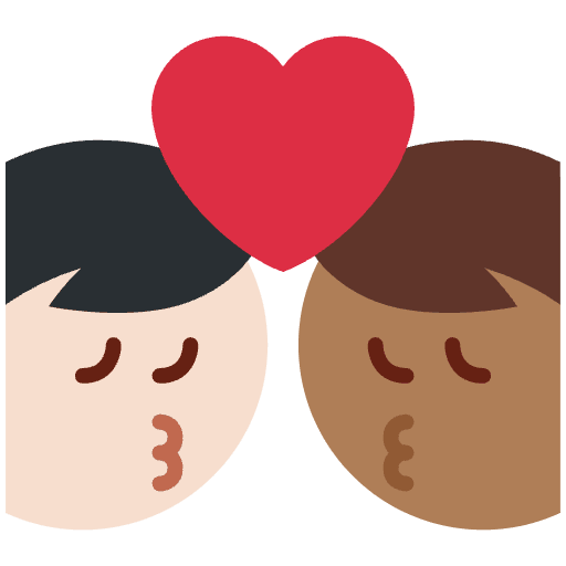 Kiss Man Man Light Skin Tone Medium Dark Skin Tone Element from Twemoji Emoji Set