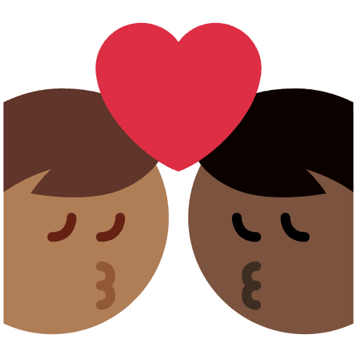 Kiss Man Man Medium Dark Skin Tone Dark Skin Tone Element from Twemoji Emoji Set