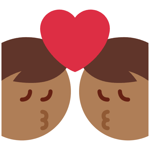 Kiss Man Man Medium Dark Skin Tone Emoji from Twemoji Emoji Set