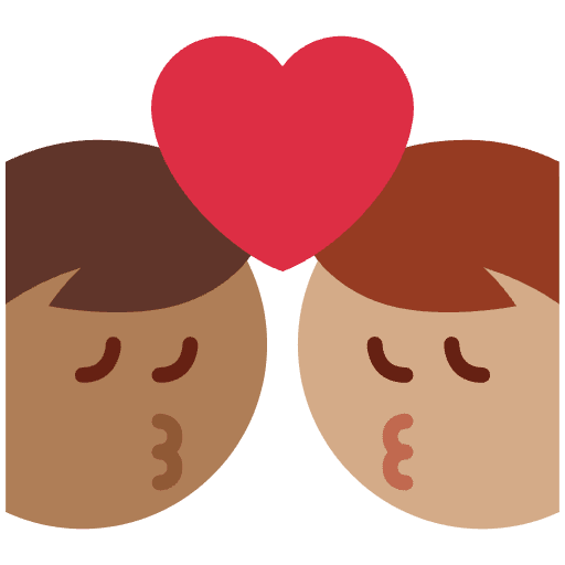 Kiss Man Man Medium Dark Skin Tone Medium Skin Tone Emoji from Twemoji Emoji Set