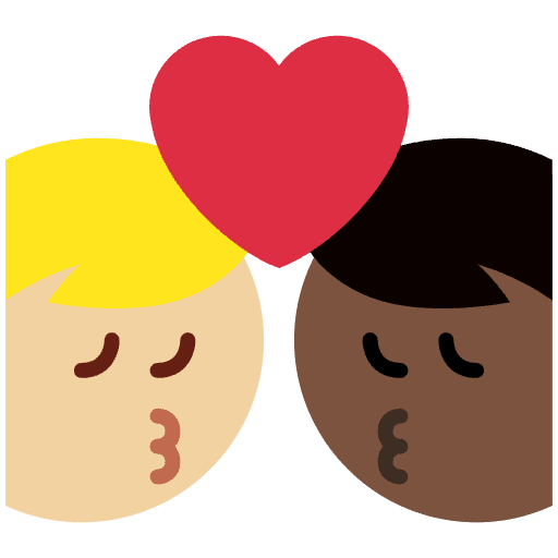 Kiss Man Man Medium Light Skin Tone Dark Skin Tone Emoji from Twemoji Emoji Set