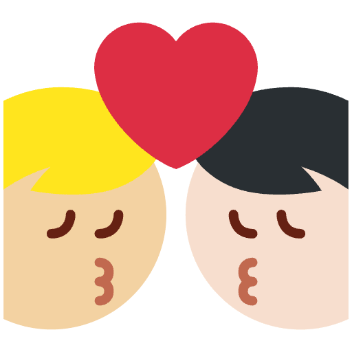 Kiss Man Man Medium Light Skin Tone Light Skin Tone Emoji from Twemoji Emoji Set