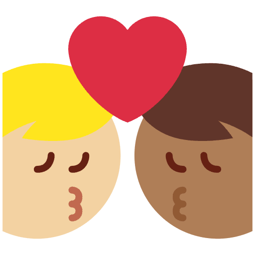 Kiss Man Man Medium Light Skin Tone Medium Dark Skin Tone Element from Twemoji Emoji Set