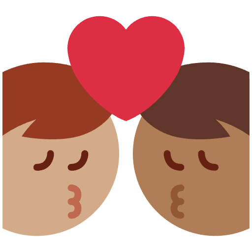 Kiss Man Man Medium Skin Tone Medium Dark Skin Tone Element from Twemoji Emoji Set
