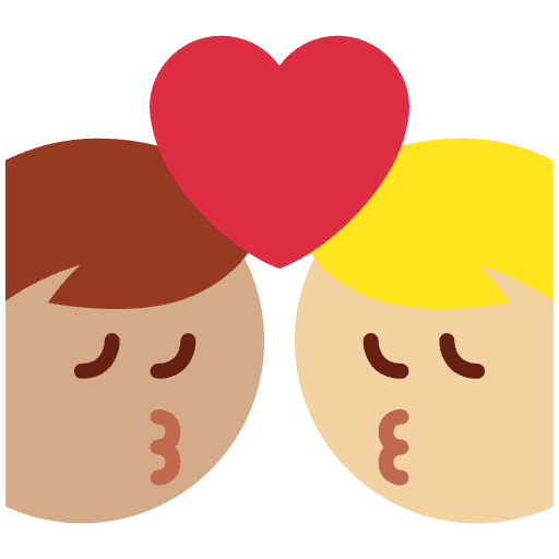 Kiss Man Man Medium Skin Tone Medium Light Skin Tone Element from Twemoji Emoji Set