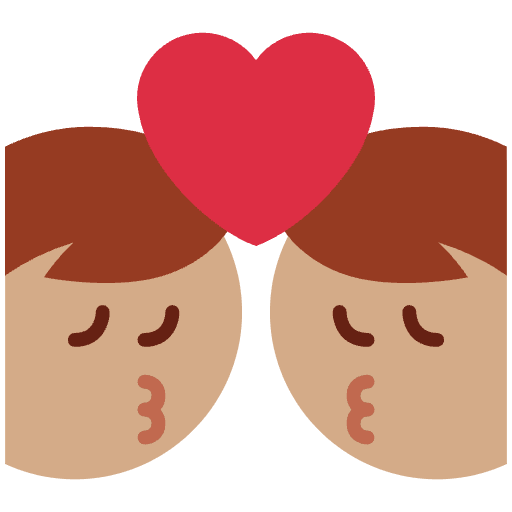 Kiss Man Man Medium Skin Tone Emoji from Twemoji Emoji Set
