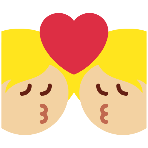 Kiss Medium Light Skin Tone Emoji from Twemoji Emoji Set