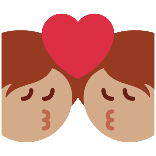 Kiss Medium Skin Tone Emoji from Twemoji Emoji Set