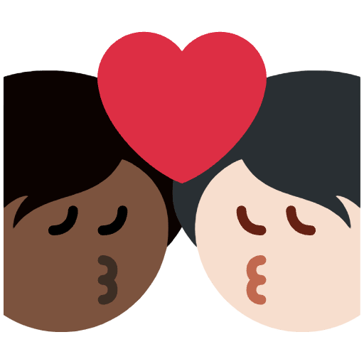 Kiss Person Person Dark Skin Tone Light Skin Tone Emoji from Twemoji Set