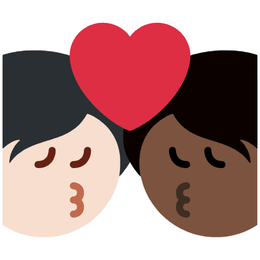 Kiss Person Person Light Skin Tone Dark Skin Tone Emoji from Twemoji Set