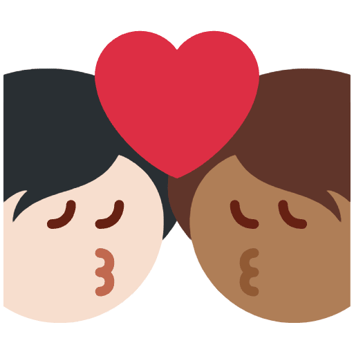 Kiss Person Person Light Skin Tone Medium Dark Skin Tone Emoji from Twemoji Set