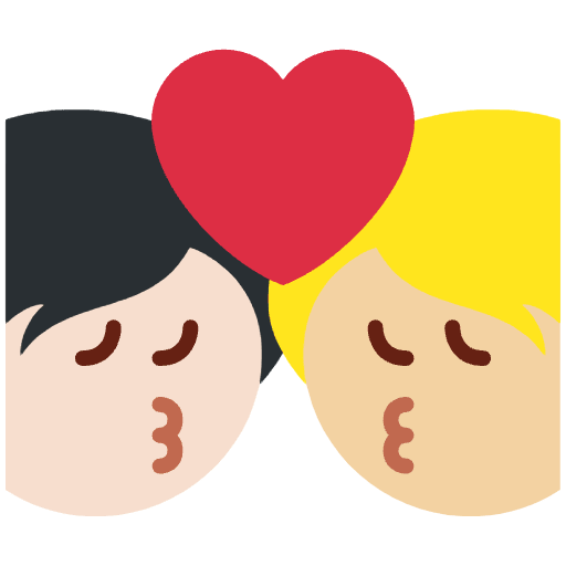 Kiss Person Person Light Skin Tone Medium Light Skin Tone Emoji from Twemoji Emoji Set