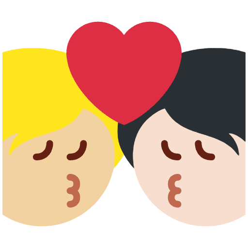 Kiss Person Person Medium Light Skin Tone Light Skin Tone Emoji from Twemoji Set