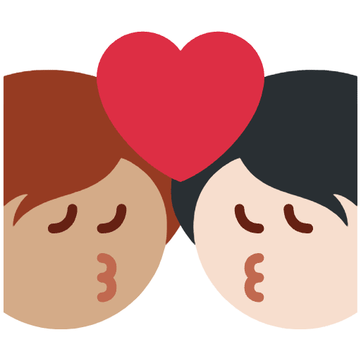 Kiss Person Person Medium Skin Tone Light Skin Tone Emoji from Twemoji Set