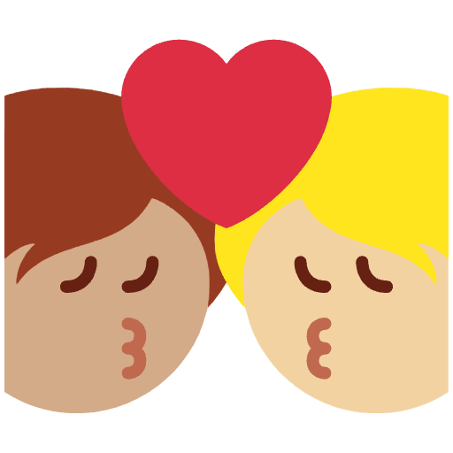 Kiss Person Person Medium Skin Tone Medium Light Skin Tone Element from Twemoji Emoji Set
