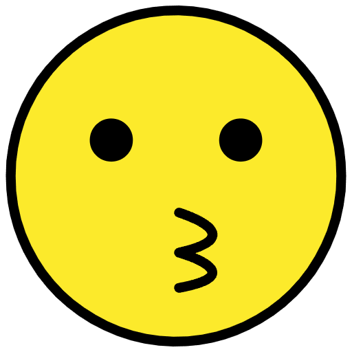 Kissing Face Emoji from OpenMoji Emoji Set