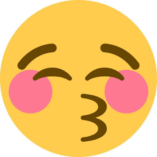 Kissing Face With Closed Eyes Emoji from Twemoji Emoji Set