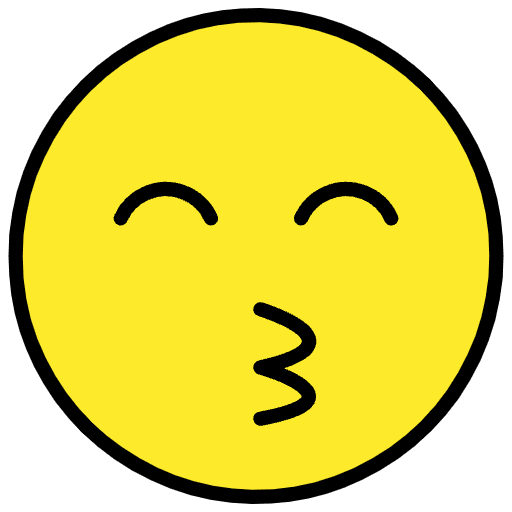 Kissing Face With Smiling Eyes Emoji from OpenMoji Emoji Set