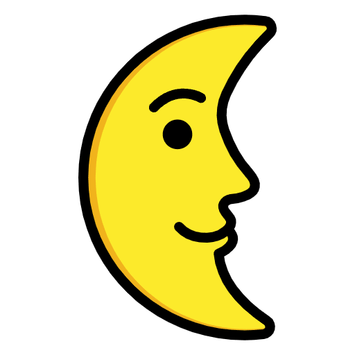Last Quarter Moon Face Emoji from OpenMoji Set