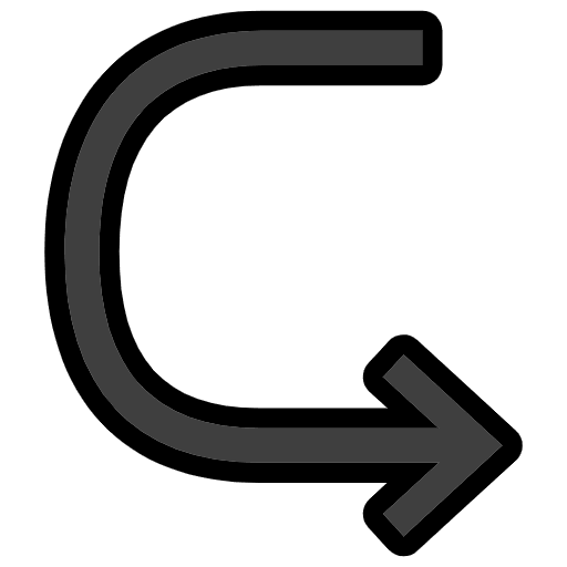 Left Arrow Curving Right Emoji from OpenMoji Emoji Set