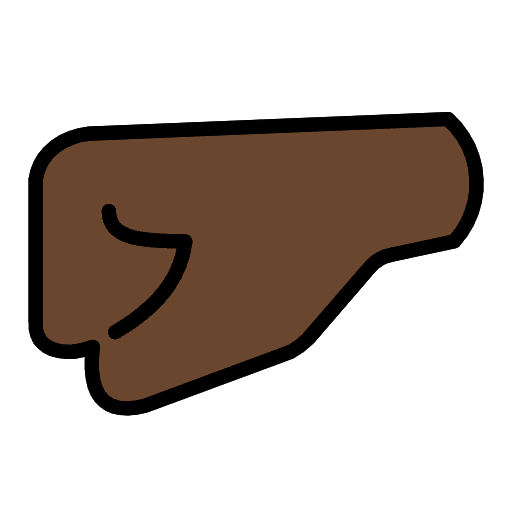 Left Facing Fist Dark Skin Tone Element from OpenMoji Emoji Set