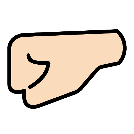 Left Facing Fist Light Skin Tone Element from OpenMoji Emoji Set