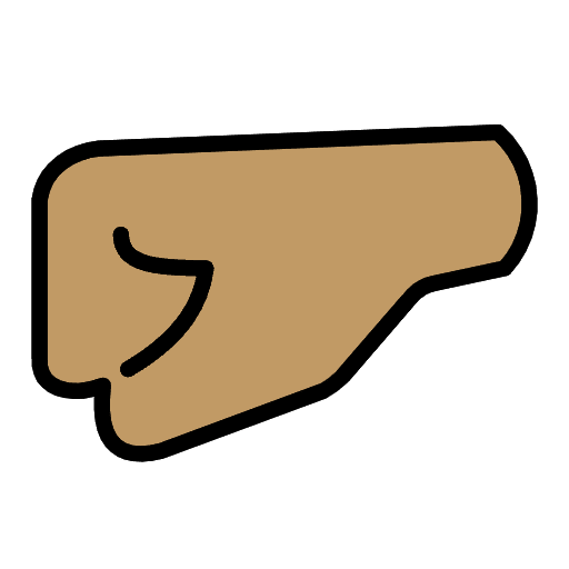 Left Facing Fist Medium Skin Tone Element from OpenMoji Emoji Set