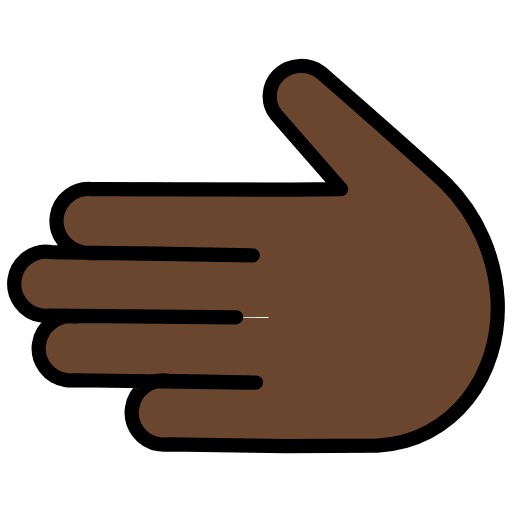 Leftwards Hand Dark Skin Tone Emoji from OpenMoji Emoji Set