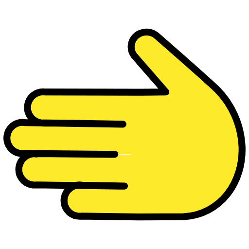 Leftwards Hand Emoji from OpenMoji Set
