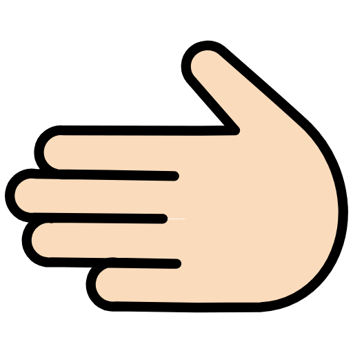 Leftwards Hand Light Skin Tone Emoji from OpenMoji Emoji Set